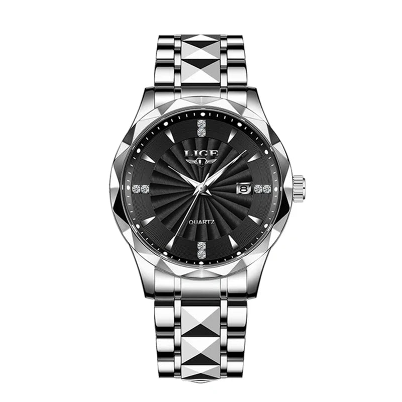 Reloj de lujo para mujer LIGE, reloj de cuarzo luminoso para deportes al aire libre, movimiento importado, reloj impermeable de acero inoxidable para mujer
