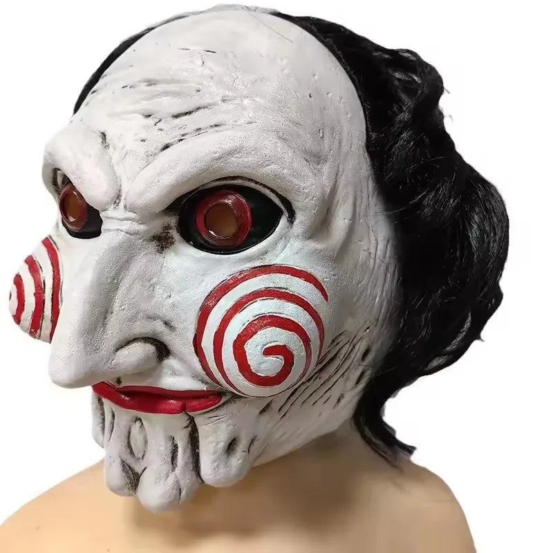 Máscara de demonio aterrador para cosplay, máscara de Jigsaw de Saw X, disfraz para Halloween, carnaval, fiesta de Purim, accesorios de terror