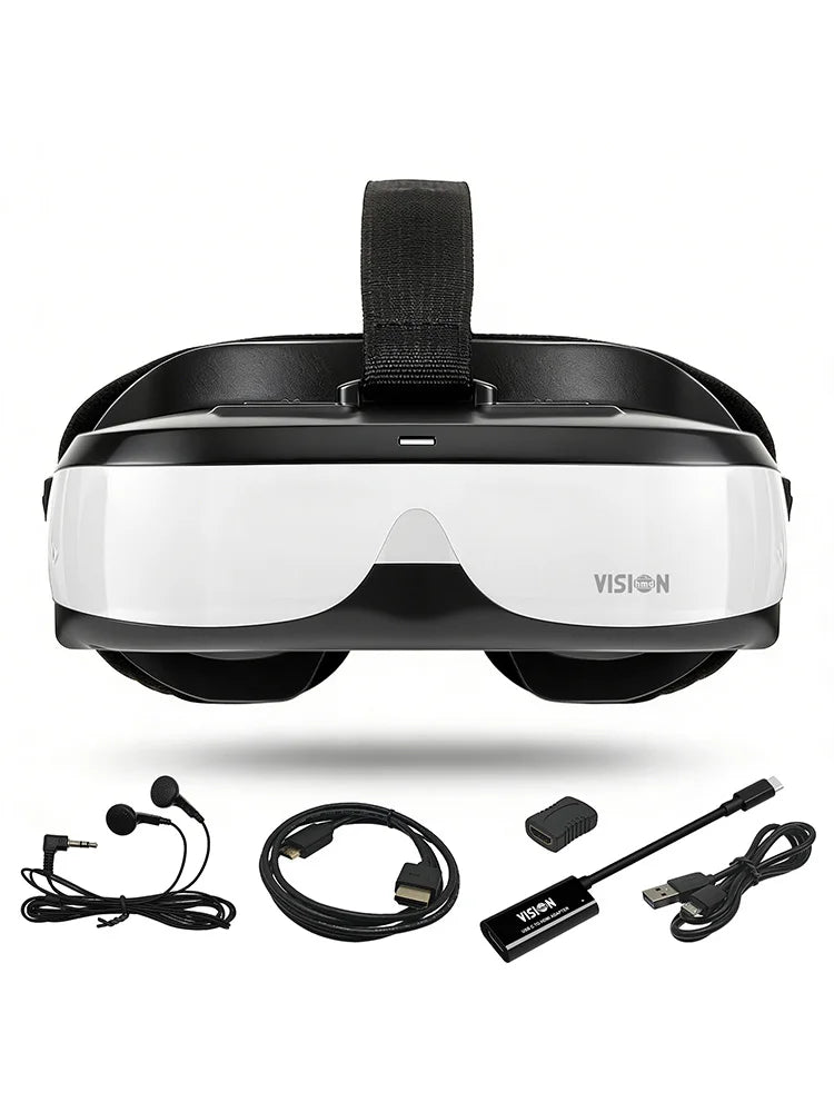 Gafas VR, gafas FPV, gafas de TV portátiles con pantalla virtual de 300”, cine personal, pantallas duales de 720P, ajustables para miopía
