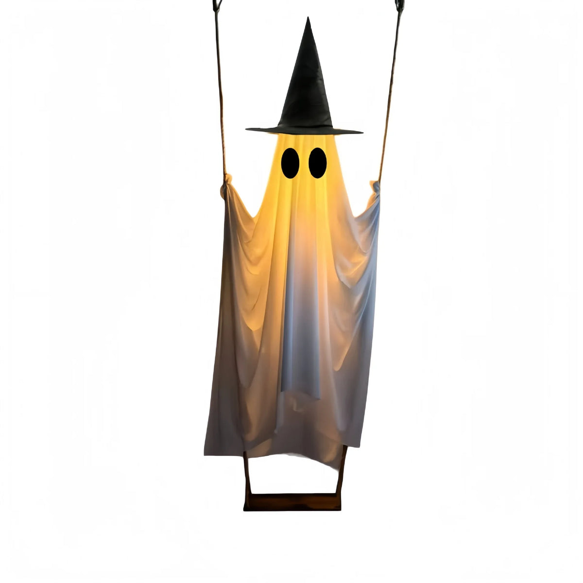 Decoración de fantasma oscilante de Halloween, adorno de fantasma colgante brillante para porche, patio, jardín, decoración de fiesta, exhibición al aire libre, regalo de festival