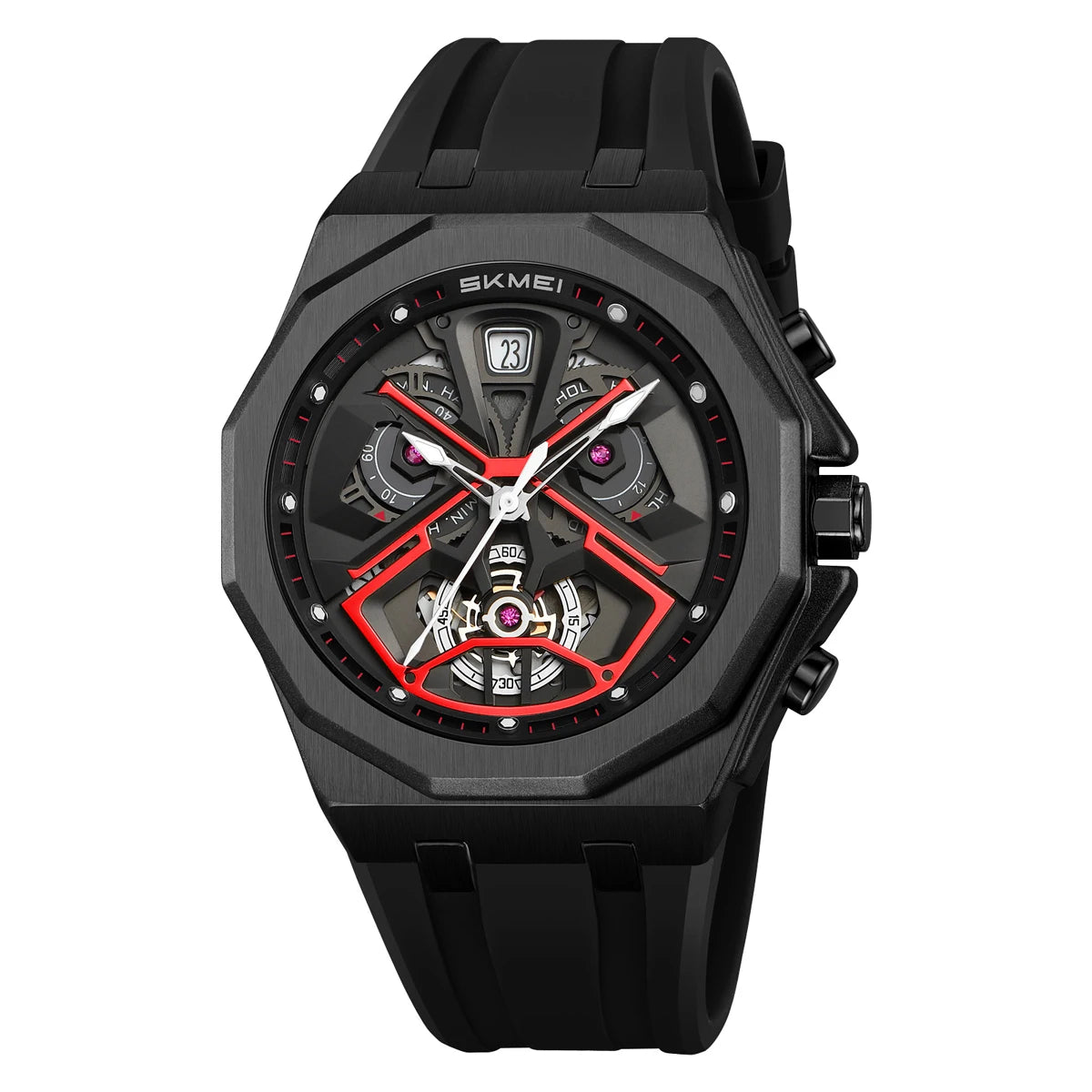 Reloj SKMEI 2432 para hombre, casual, de marca reconocida, redondo, con movimiento de cuarzo, resistente al agua, de lujo, comercial, con visualización de día de la semana.