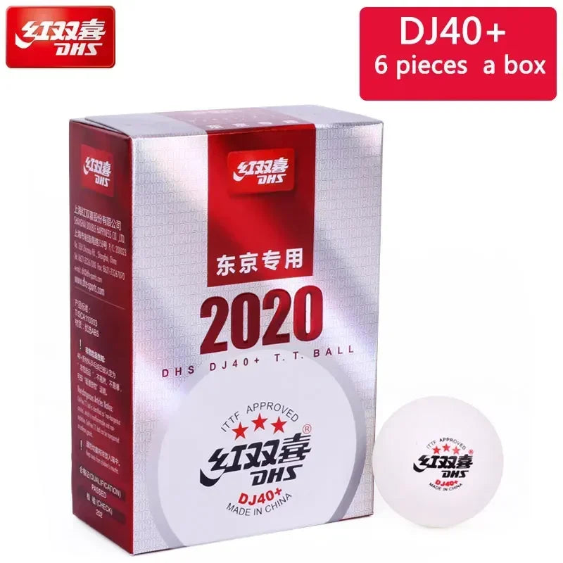 DHS-Bola de tenis de mesa, 3 estrellas, D40 +, 3 estrellas, nuevo material, plástico sintético cosido ABS, pelotas de ping pong WTT originales