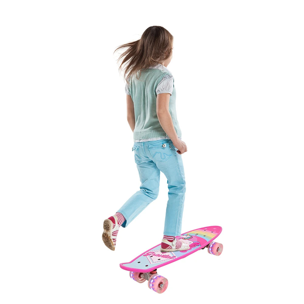 Patineta para Niños de 59 cm, Adolescentes, Adultos, Ruedas con Luces LED, Todo en Uno para Niñas, Niños y Principiantes