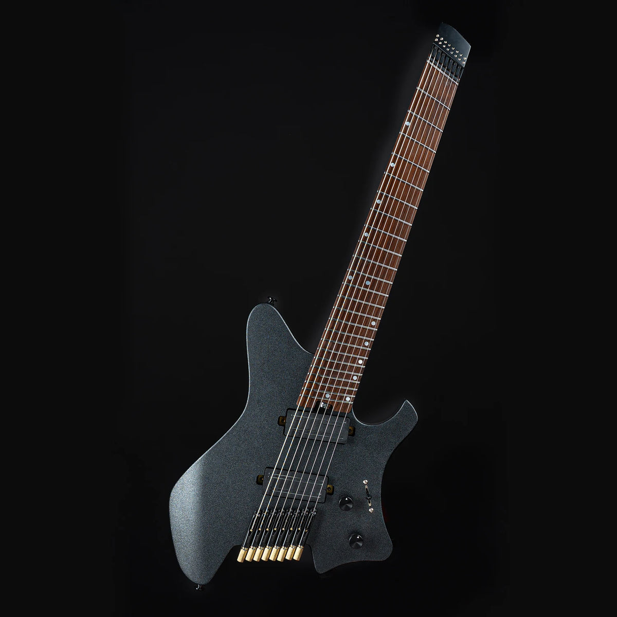 EART Guitars GW-8F, guitarra eléctrica sin cabeza de 8 cuerdas, cuerpo de caoba asado, pastillas HH multiescabeo de 25,5-26,25"