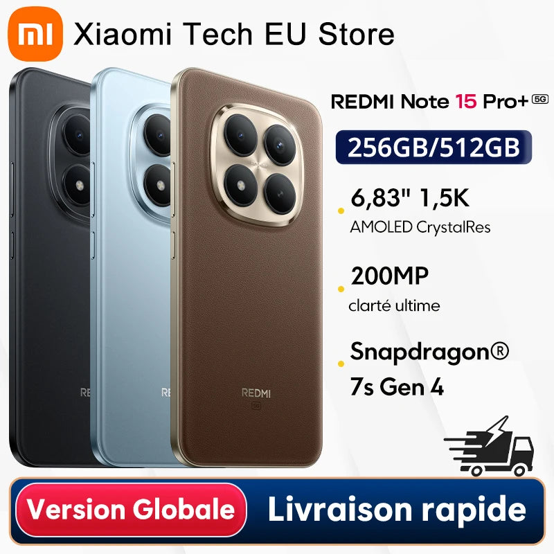 Global Version Redmi Note 15 Pro Plus 5G 1.5K CrystalRes Display 6.83-inch NFC Hz 200 MP Camera 6500mAh Battery IP68