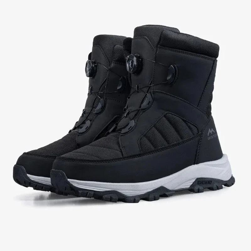 Zapatos de nieve de alta calidad para hombre, botas de esquí cálidas de felpa, botas de invierno, zapatos, botas de nieve para exteriores, zapatos de plataforma antideslizantes