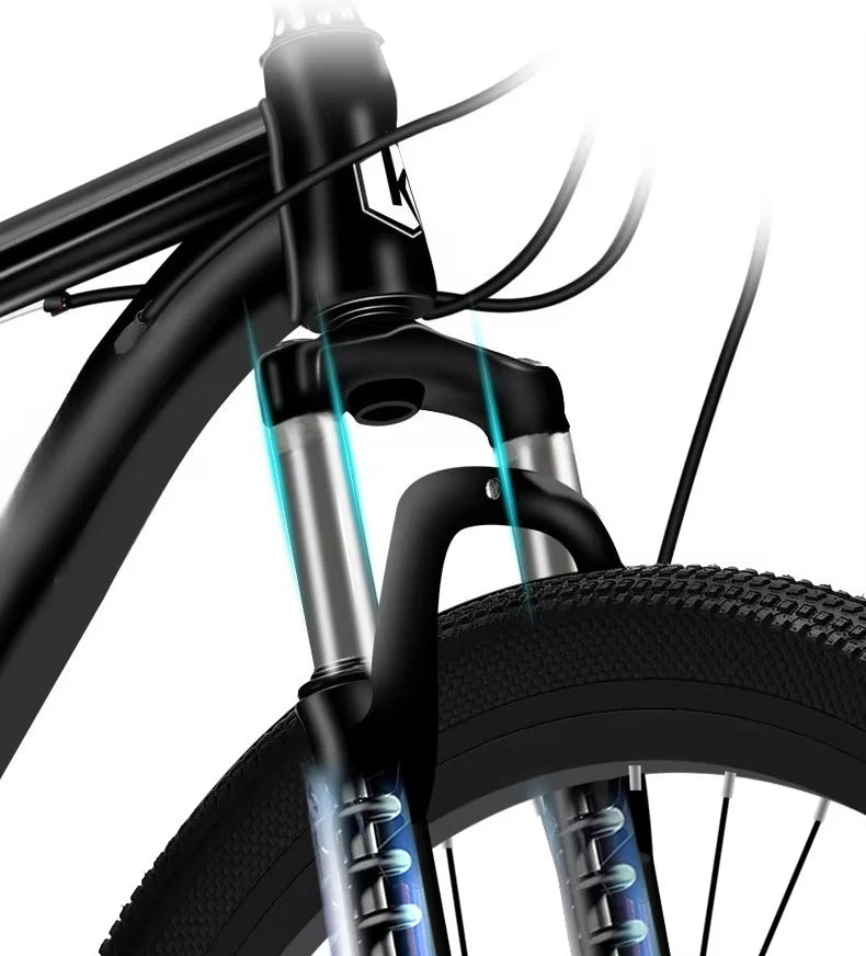 Bicicleta de montaña de acero al carbono de 29 pulgadas, bicicleta de montaña de carbono con doble suspensión, frenos, frenos de disco