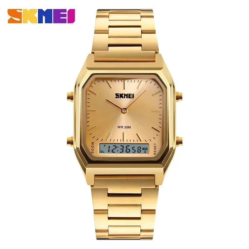 SKMEI 1220 Quartz Wristwatches relogio masculino Fashion Casual Watch  Men Digital Dual Time Sports Chronograph 3bar Waterproof