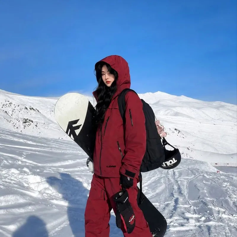 Nuevo conjunto de traje para esquí y snowboard, ideal para actividades al aire libre, con aislamiento térmico, resistente al viento e impermeable, y con diseño que evita la entrada de nieve.