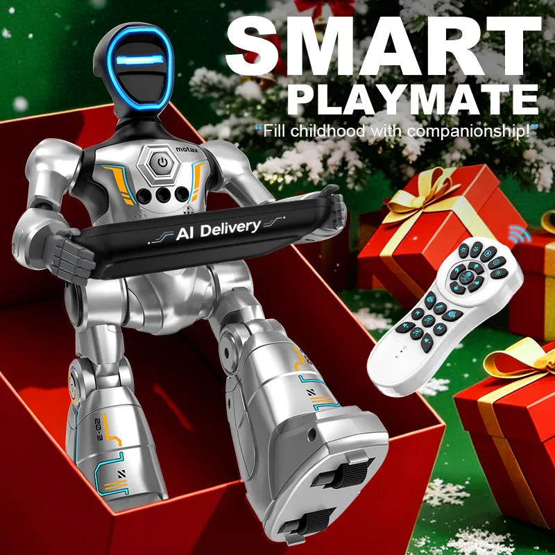 Robot inteligente de control remoto con IA, juguete programable, compañero interactivo con control por voz para educación temprana, robot de reparto, regalo