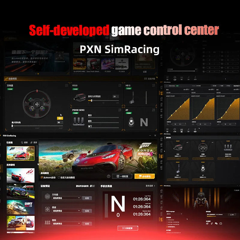 Pack de volante de carreras PXN V4D con Force Feedback de 4 Nm, volante de simulación para juegos, motor servo de accionamiento directo serie PXN VD para PC