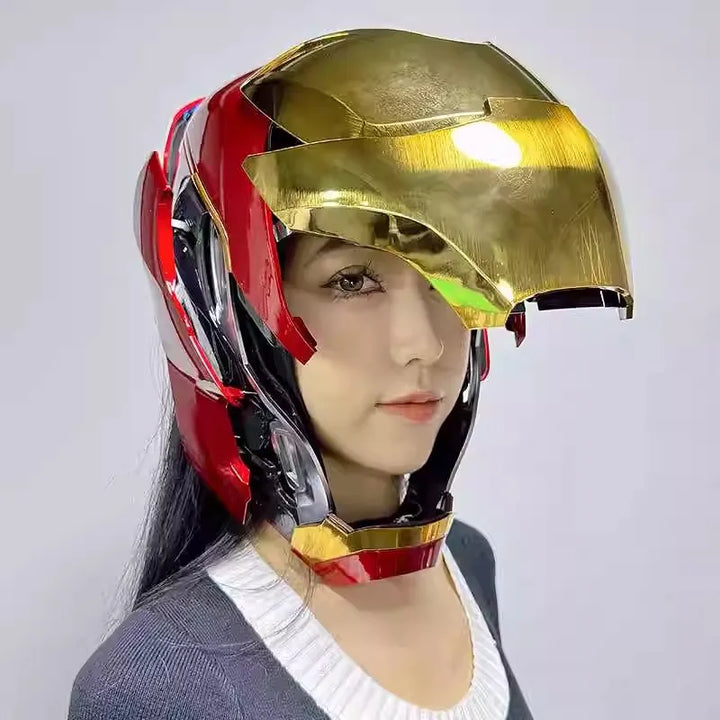 Casco de Iron Man KBGO, Juguete Eléctrico Mk5 Actualizado, Mk17, Control por Voz de Jarvis, Modelo con Apertura y Cierre Automático, Colección de Máscaras