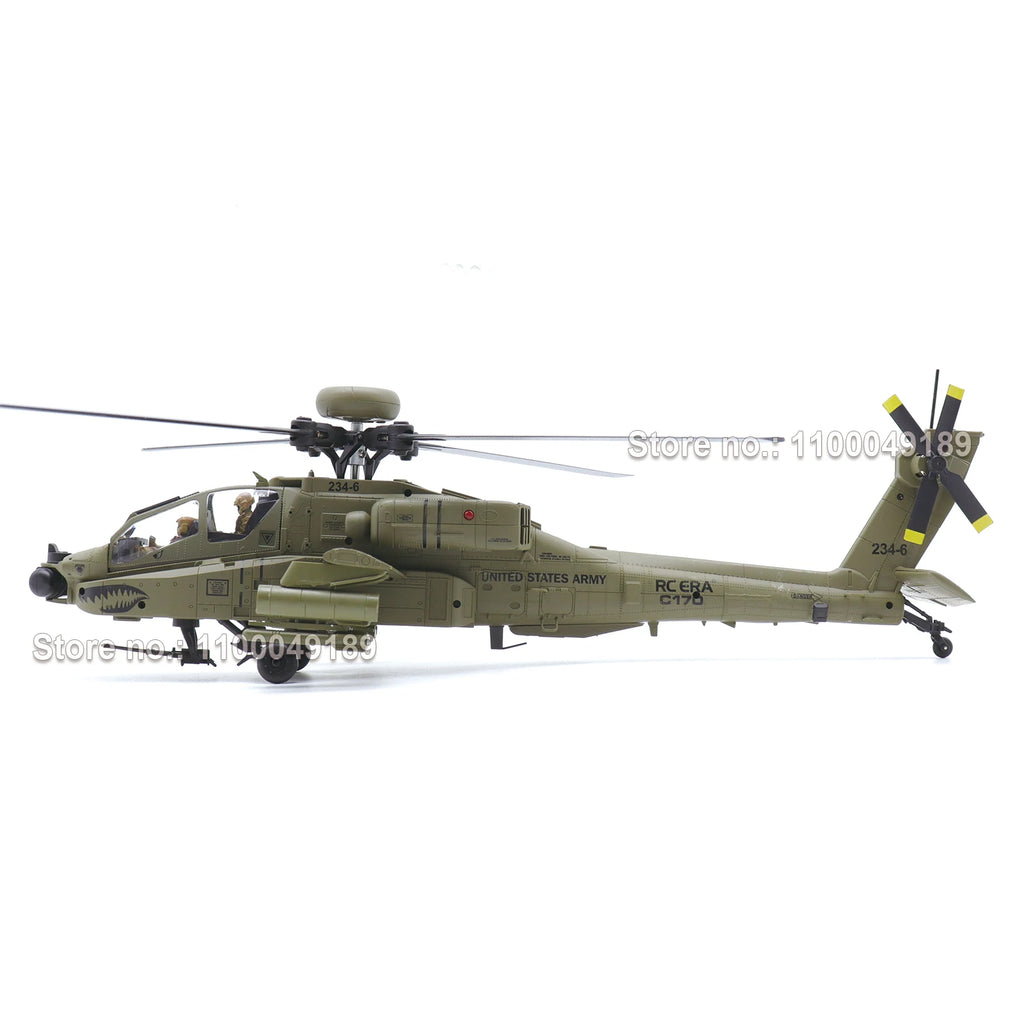 Helicóptero RC ERA C170 AH-64 Apache con Estabilización Automática, 6 Canales, sin Escobillas, para Adultos, con 2 Figuras de Piloto Pintadas a Mano con Camuflaje