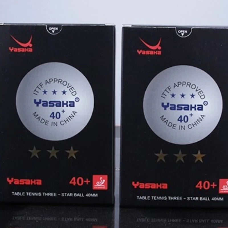 Pelotas de Tenis de Mesa Yasaka 3 Estrellas 40+ ABS, Nuevo Material, Pelotas de Ping Pong, Aprobadas por la ITTF, para Entrenamiento y Competición