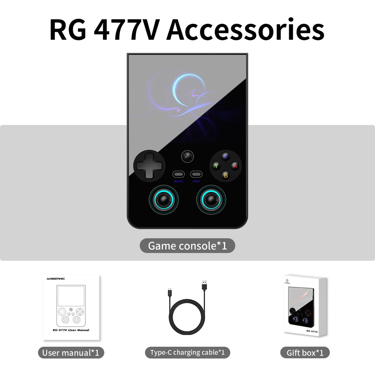 Consola de Juegos Retro Portátil ANBERNIC, Pantalla LTPS In-Cell de 4.7" 1280*960, Android 14, 5500mAh, RG477V, Reproductor de Videojuegos con IA, Regalos para Niños
