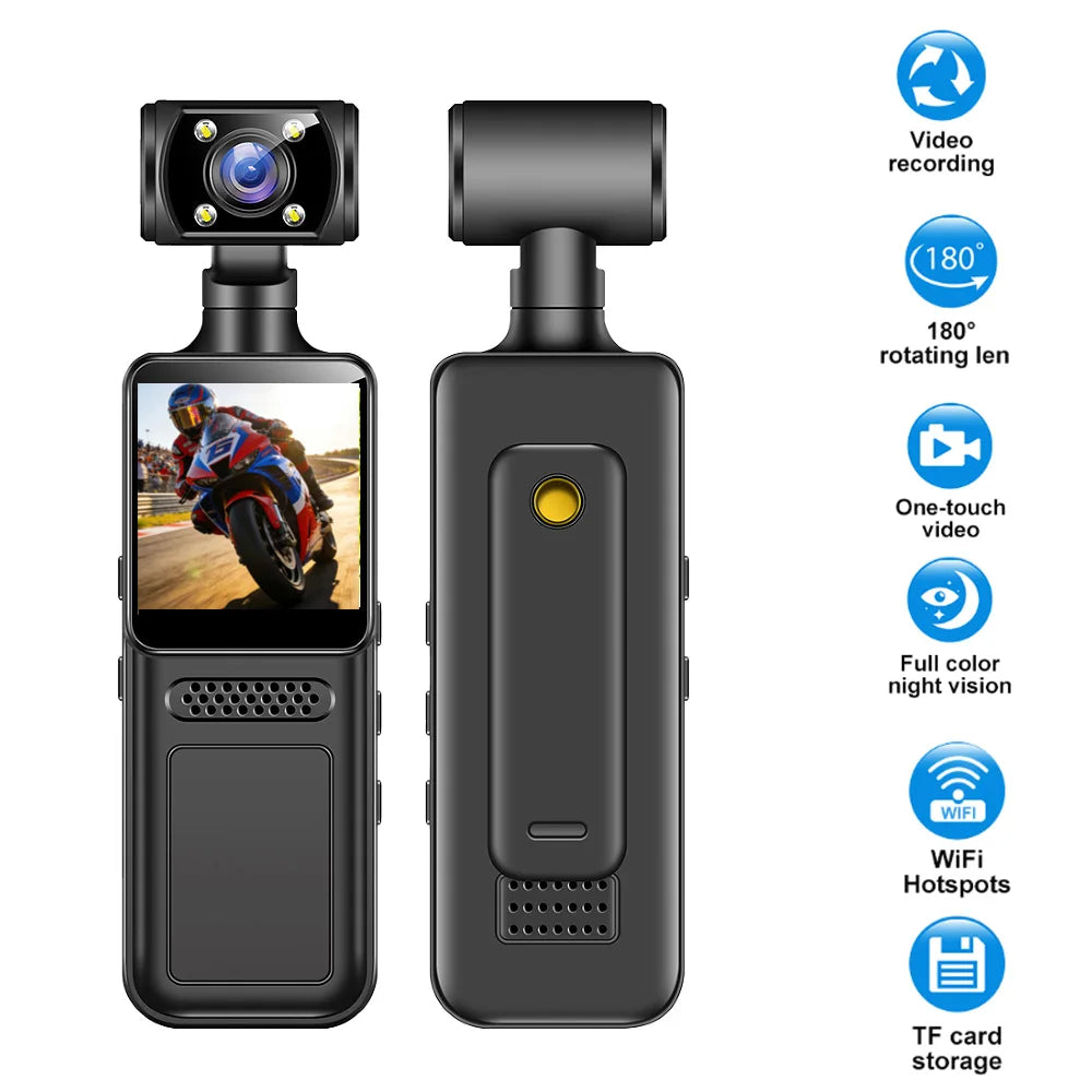 Cámara de Acción Deportiva Ultra HD 4K WiFi, Grabadora de Video Digital Portátil, Mini Cámara DV con Visión Nocturna, Cámara Corporal para Policía, Videocámara Pequeña