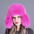 Gorro de Piel de Zorro Auténtica 2026 para Mujer, Gorro de Invierno con Orejeras, Estilo Ruso Ushanka, Gorro de Esquí, Gorro de Piel Natural para Mujer, Gorro Grueso de Piel para la Nieve