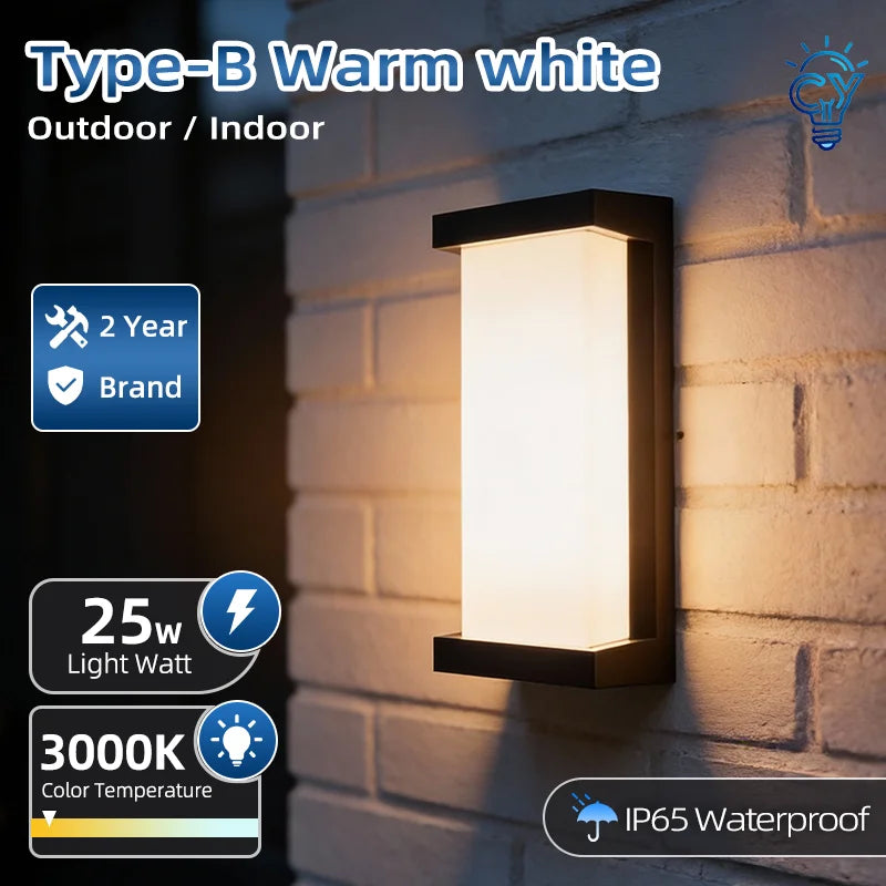 Aplique de pared LED para exteriores, lámpara de pared impermeable IP65, iluminación LED para exteriores, luces de porche para balcón, jardín, hogar y dormitorio, 85-220V