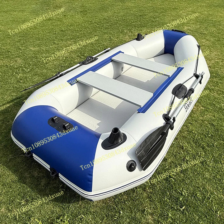 Kayak de Pesca Inflable de PVC para 3 Personas, 230 cm, Resistente al Desgaste, Canoa con Piso Inflable y Todos los Accesorios