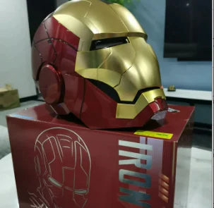 Casco de Iron Man Mk17, Juguete Eléctrico con Control por Voz de Jarvis, Apertura y Cierre Automático, Máscara Coleccionable, Regalo