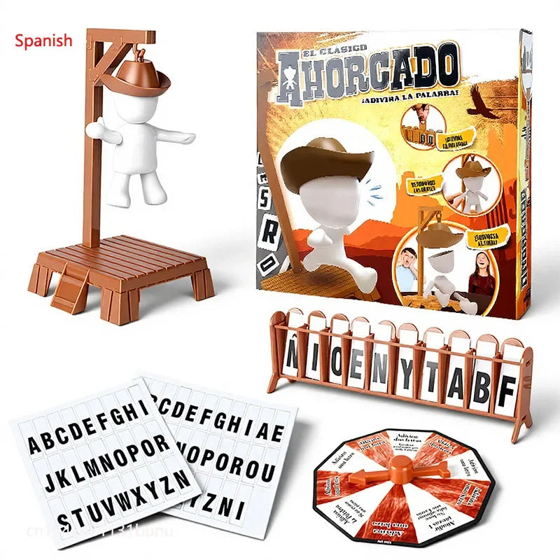Nuevo juego de adivinación de excepto misterioso magnético de vaquero, juego de palabras de mesa de colapso de Gallows, juego de fiesta familiar, juguete de Navidad