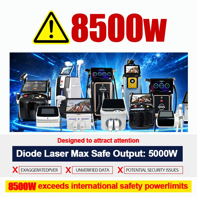 Dispositivo de Depilación Láser de Diodo de 5000W para Eliminación de Tatuajes, 6 Longitudes de Onda 755 808 810 830 940 1064nm y Depilación Permanente