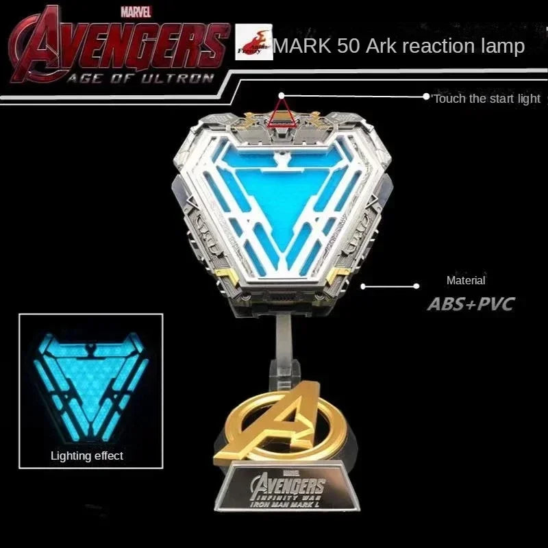 Reactor Mk50 1:1, Lámpara de Pecho Portátil, Réplica del Arc Reactor de Tony Stark, Figura con Luz LED, Regalo de Cumpleaños