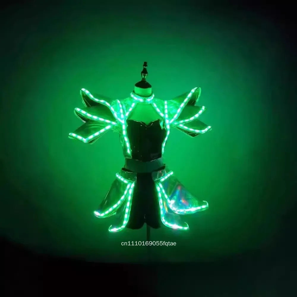 Chaleco LED Luminoso, Disfraz para Actuaciones, Discoteca, DJ, Cosplay, Fiesta de Halloween, Rave, Atuendo para Escenario