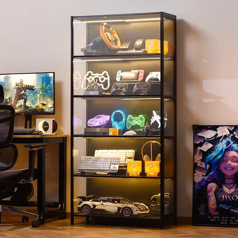 Vitrina para el hogar, modelo de juguete Gundam, productos de e-sports, vitrina de cristal transparente, vitrina para cascos de bloques de construcción