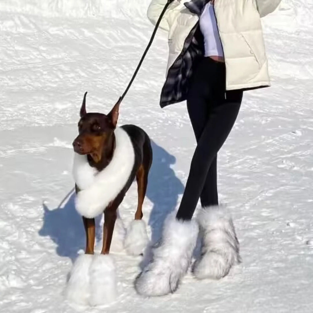 Y2K Botas mullidas a media pantorrilla Botas de nieve de moda para mujer de invierno Zapatos cálidos de algodón
