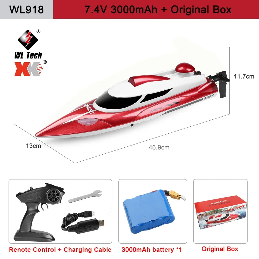 Lancha rápida de carreras WLtoys WL911-A / WL918, barco a control remoto de 2.4G de alta potencia, juguete para adultos y niños