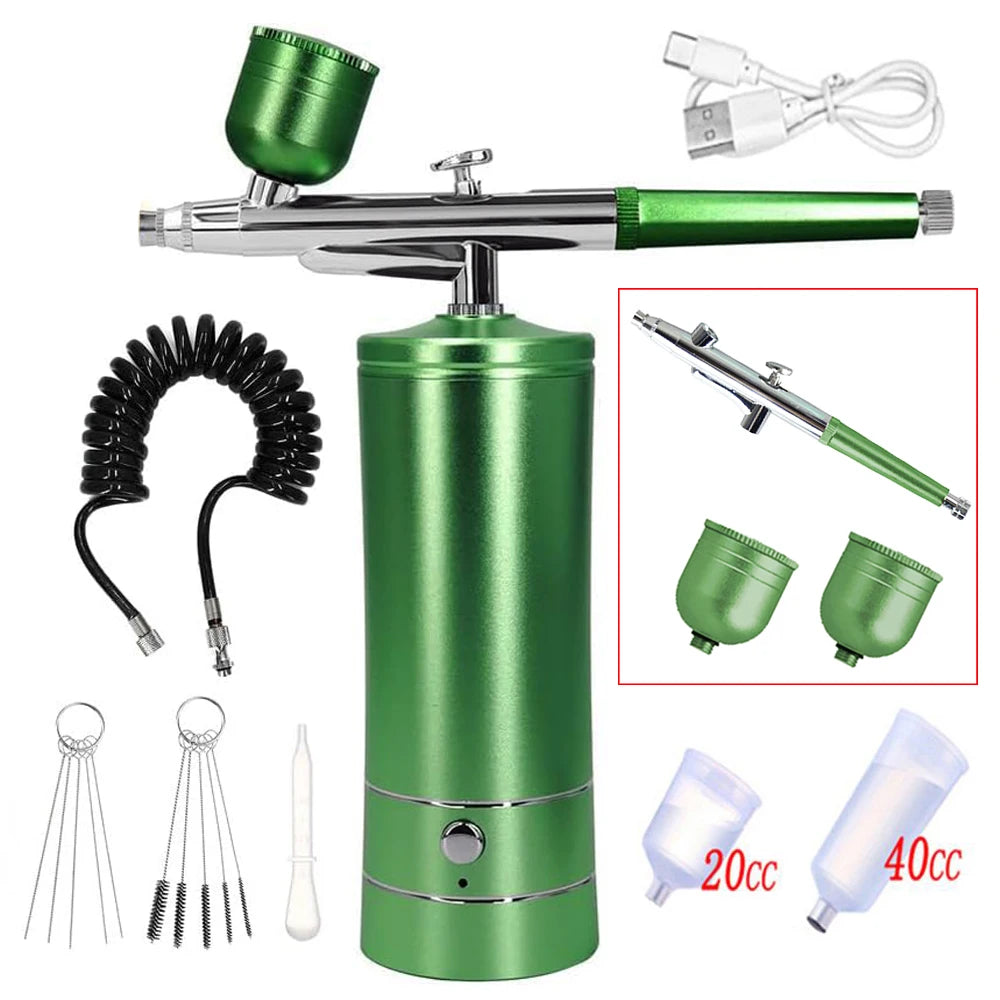 Aerógrafo para uñas con compresor, cepillo de aire portátil con compresor para decoración de uñas, pintura de pastel, aerógrafo artesanal, compresor para decoración de uñas