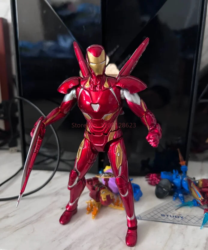 Figura de Acción Articulada de Iron Man Mk50 de Marvel, Escala 1:12, Kit de Modelo de Plástico, Coleccionable de los Vengadores