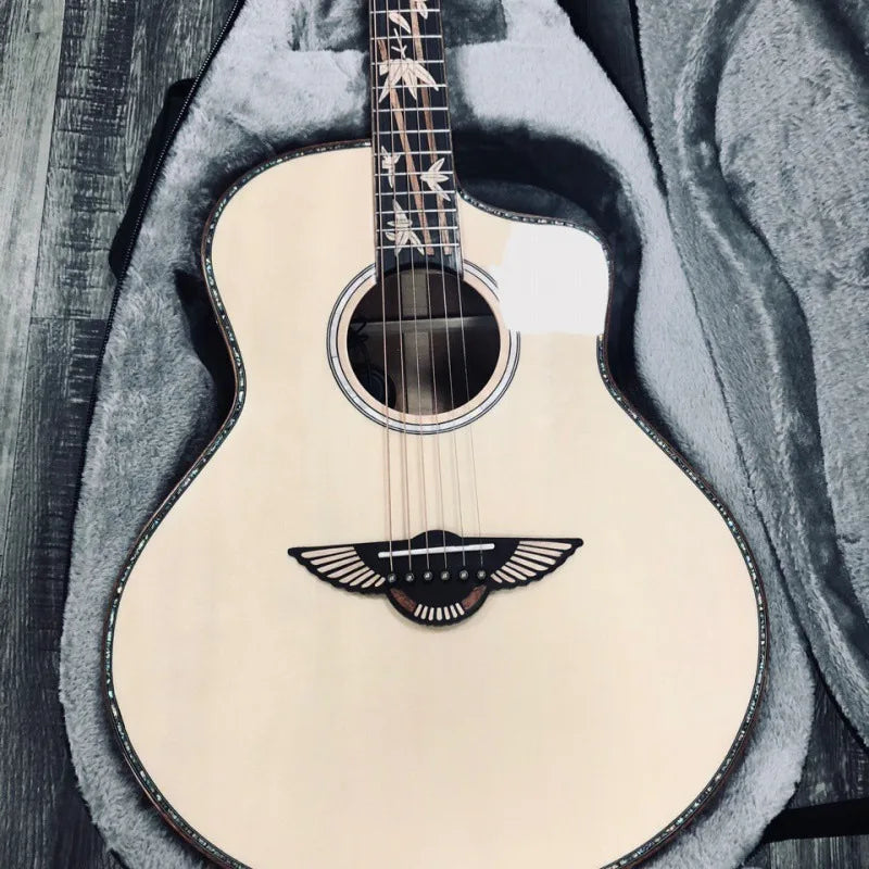 Guitarra eléctrica mejorada por vibración, tablero completo de guitarra acústica popular, caja de energía, instrumentos de acompañamiento de rendimiento profesional