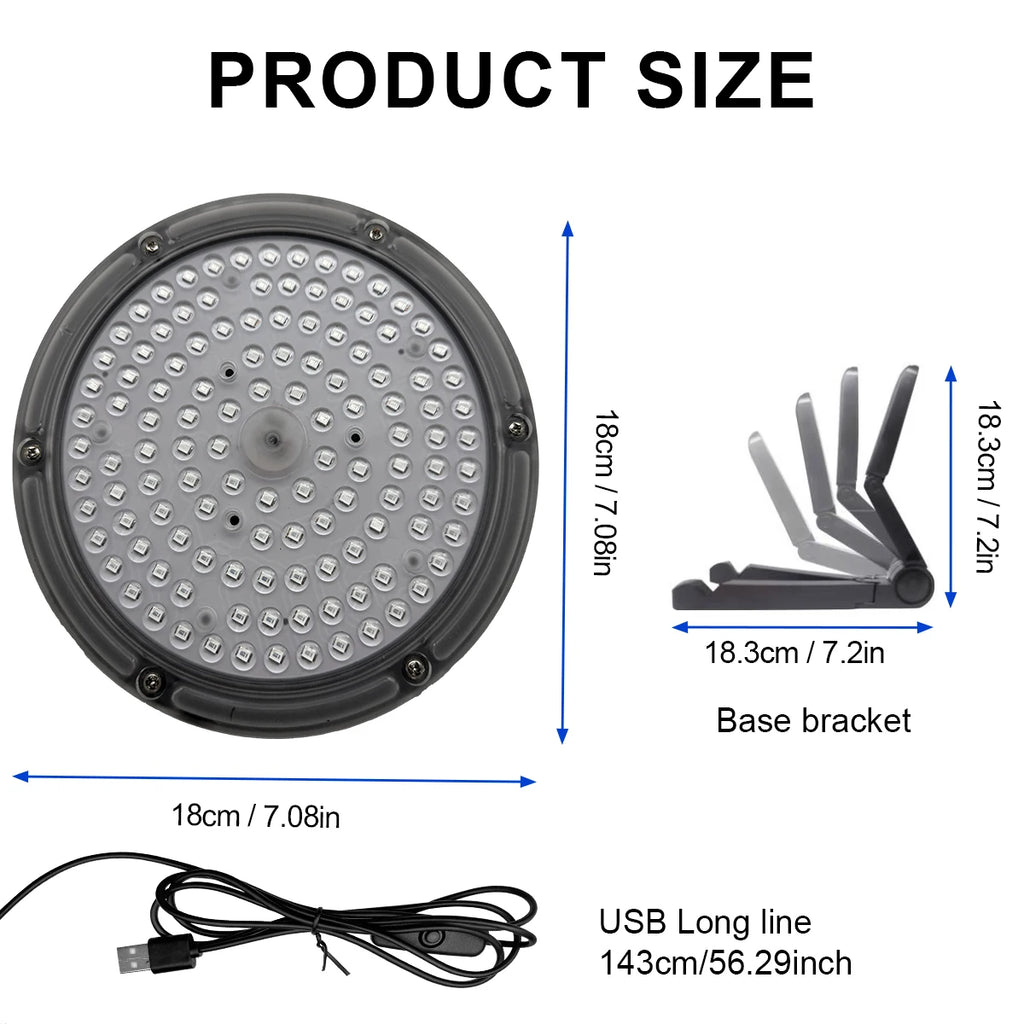 Lámpara de Bronceado UV de Escritorio con 120 LED. Para el Bronceado Facial y Corporal con Rayos Ultravioleta. 457 Luz Azul. Para tomar el sol en casa