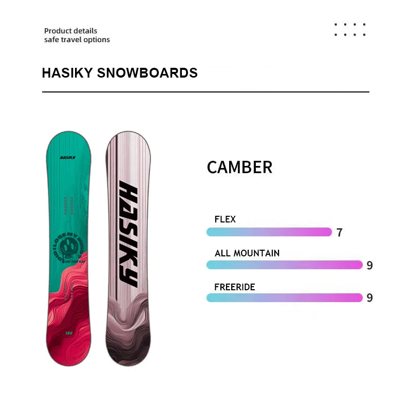 Snowboard personalizado para adultos de todas las montañas con borde de acero de fibra de carbono y construcción de sándwiches