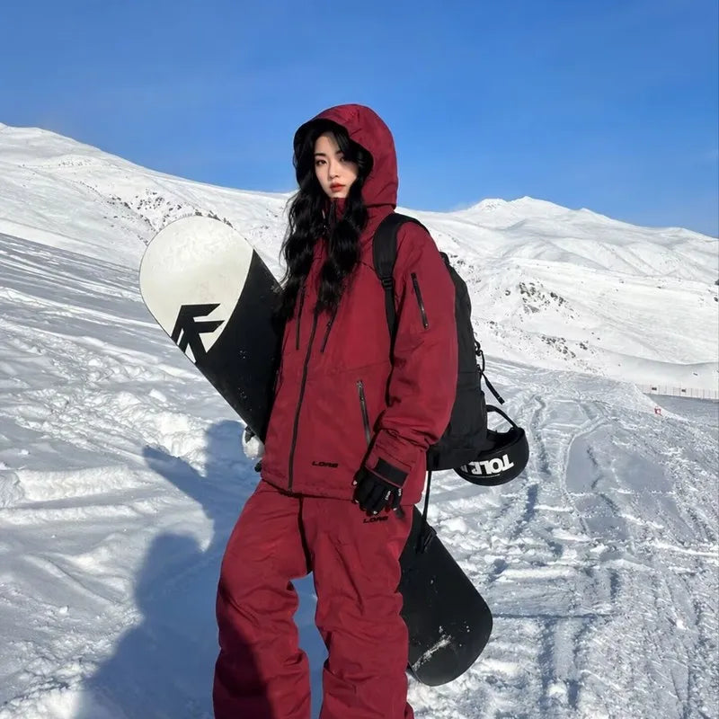 Nuevo conjunto de traje para esquí y snowboard, ideal para actividades al aire libre, con aislamiento térmico, resistente al viento e impermeable, y con diseño que evita la entrada de nieve.