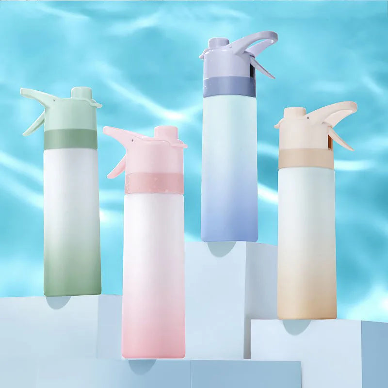 Botella de agua pulverizada de 650ml, botella de agua portátil para deportes al aire libre para niñas, gimnasio, Fitness, artículos para beber, senderismo, montar, botella de agua