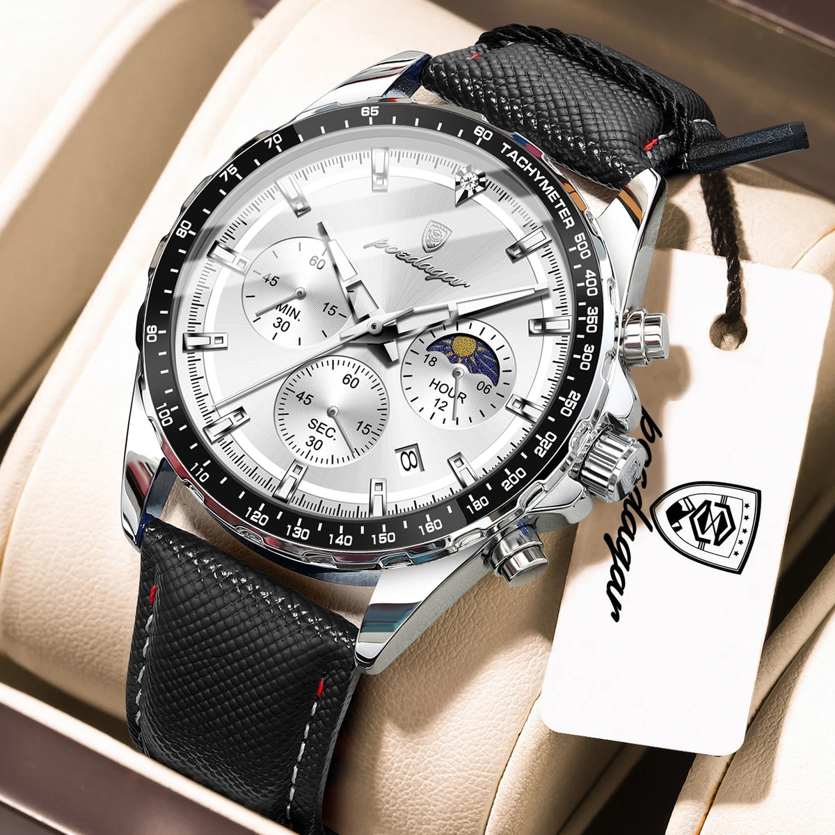 Reloj de pulsera deportivo para hombre POEDAGAR, resistente al agua, acero inoxidable, luminoso, cronógrafo, fecha, cuarzo, relojes para hombre