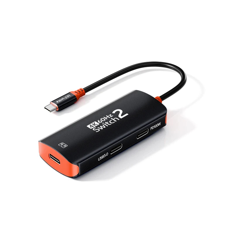 Hub USB-C 4K60Hz para Switch 2/Oled, Adaptador de Gafas AR Tipo C 2K120Hz, Estación de Acoplamiento de 10Gbps y 100W para iPhone 18, Steam Deck y Portátil