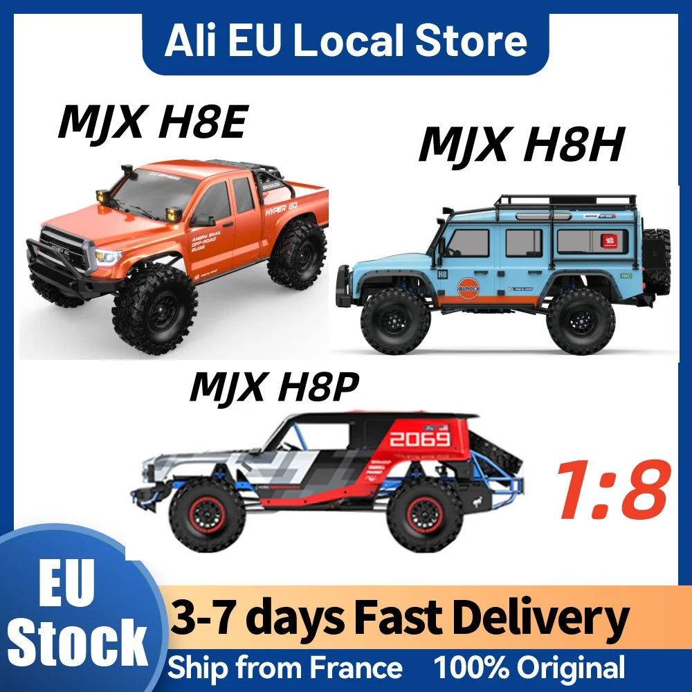 Hyper Go MJX H8E H8H H8P Camioneta RC sin escobillas a escala 1/8 con motor 3970 2000KV, ESC FOC de 80A, 8 canales, 2.4G, servo de 35KG, todoterreno, coche de control remoto para adultos