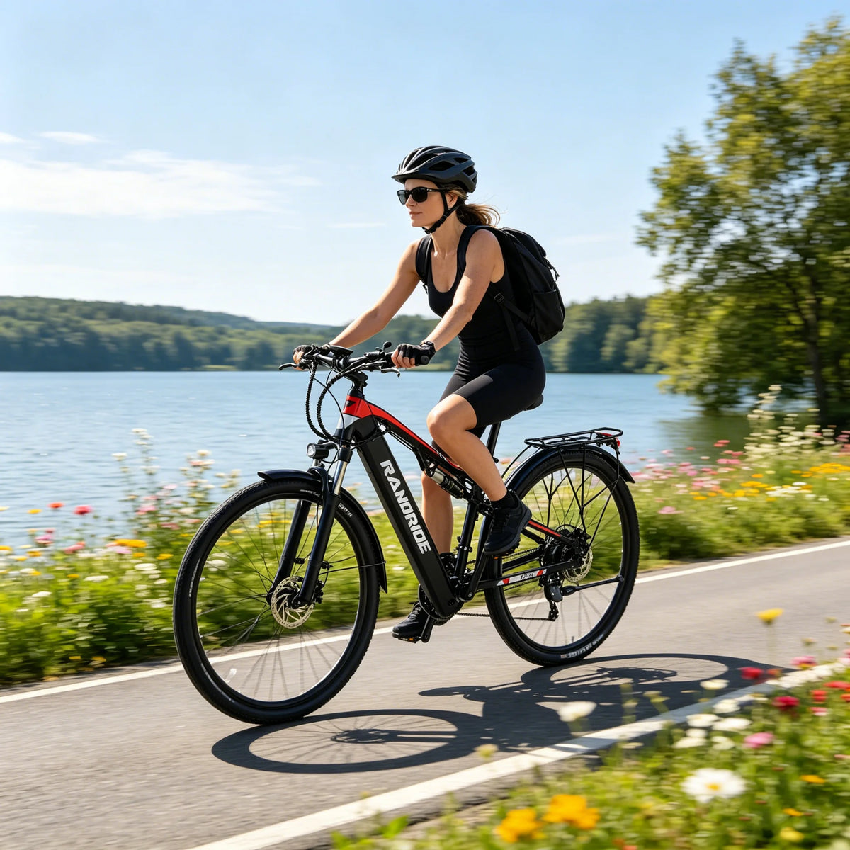 RANDRIDE YG90B 1000W Peak Adult Electric Bike, 48V 17AH Battery, 40km/h Top Speed, Assistance Mileage Max 80KM ,29×2.1 Inch Tire, Aluminium Alloy Frame, 21‑Speed & T200 Brake, Color LCD Display, 75N・M Torque, 30° Max Cl