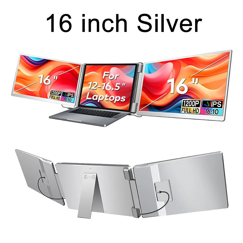 Monitor Externo Portátil LCD FHD IPS para Juegos, Retroiluminado, de Alta Definición, Extensor de Pantalla Dual/Triple para Productividad Rospider
