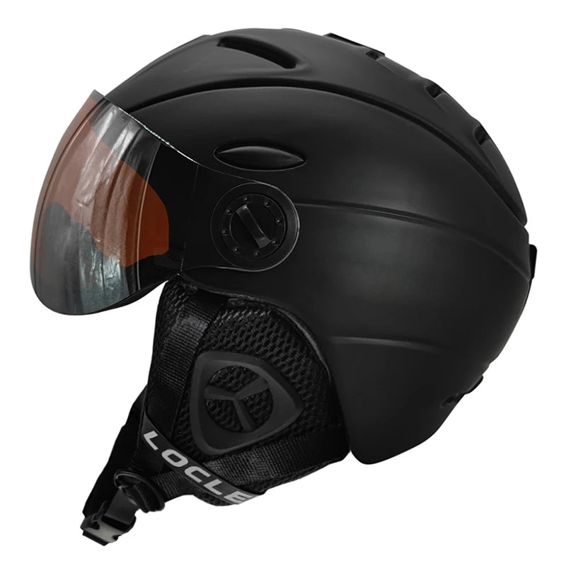 LOCLE casco de esquí invierno deportes al aire libre hombres mujeres casco de esquí esquí Snowboard nieve monopatín casco con gafas visera