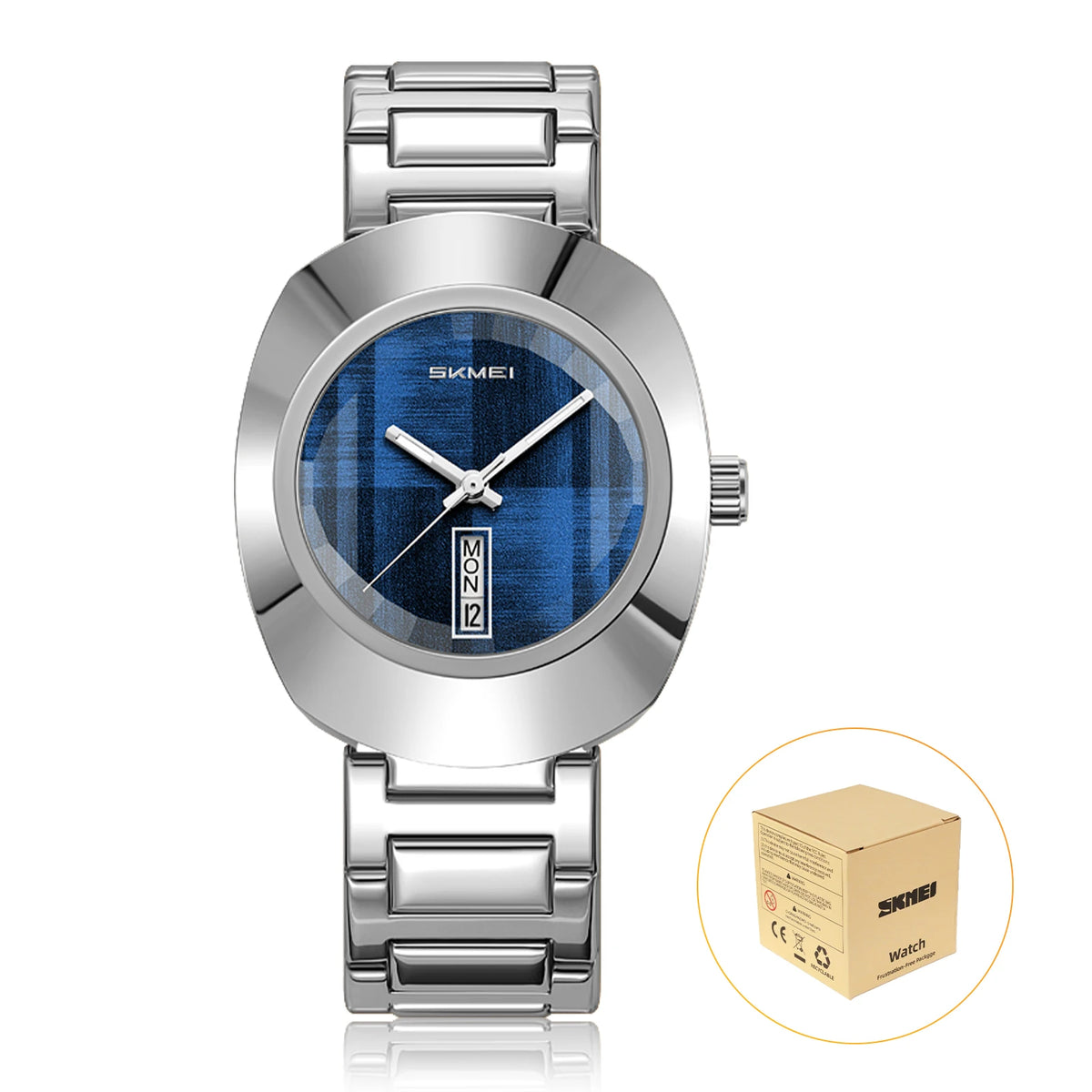 Reloj de cuarzo de moda SKMEI 9410 para hombre, resistente al agua 30M, reloj de pulsera masculino, reloj de negocios sencillo, esfera colorida, visualización de semana y fecha
