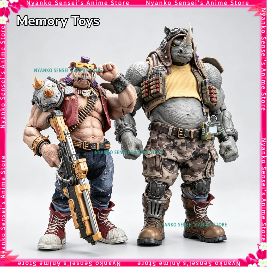 Figura de acción de Rocksteady y Bebop de las Tortugas Ninja, modelo de anime, juguete, muñeco, coleccionables de moda, preventa