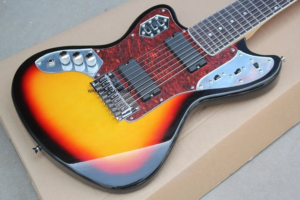Guitarra Eléctrica Jaguar de 8 Cuerdas para Zurdos, Instrumento Musical de 8 Cuerdas