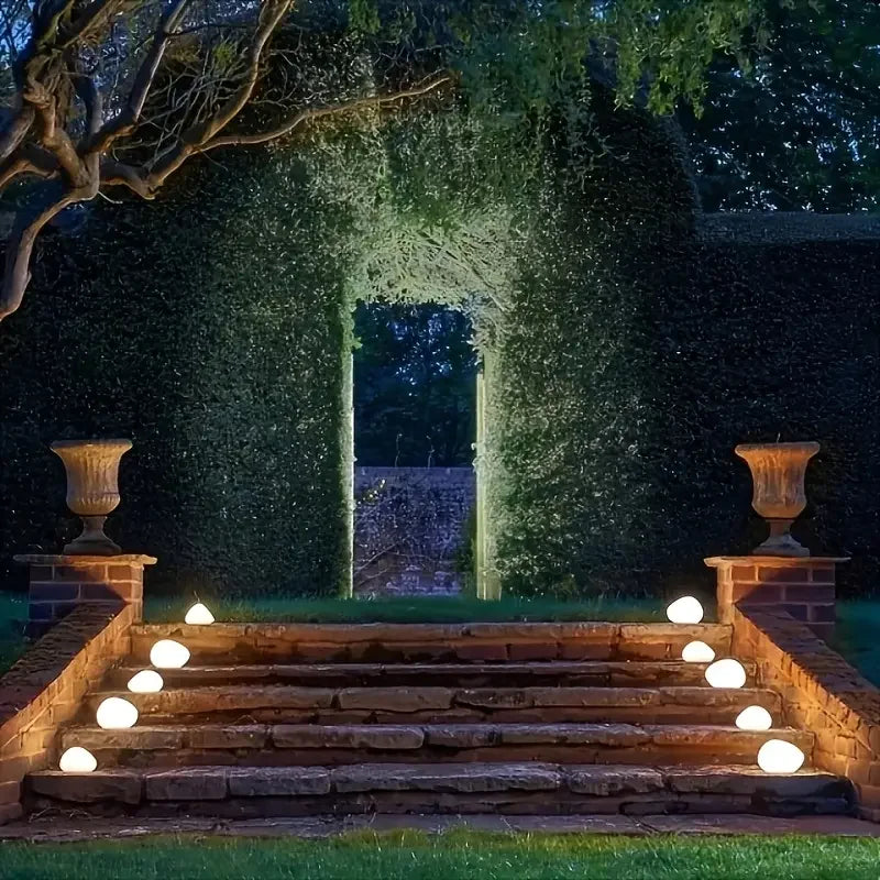 Solar Powered 4 LED Pebbles Lights, Decorative Landscape Lighting Lamp for Gardens, Lawns, Paths, Pools And Holiday Decorations