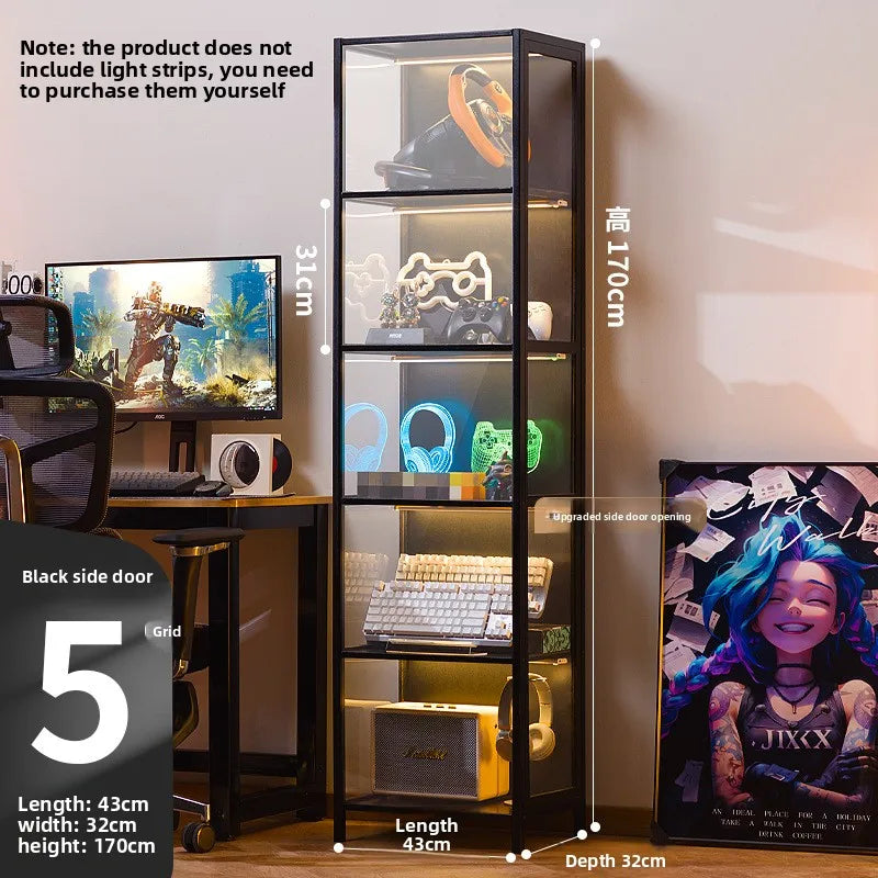 Vitrina para el hogar, modelo de juguete Gundam, productos de e-sports, vitrina de cristal transparente, vitrina para cascos de bloques de construcción