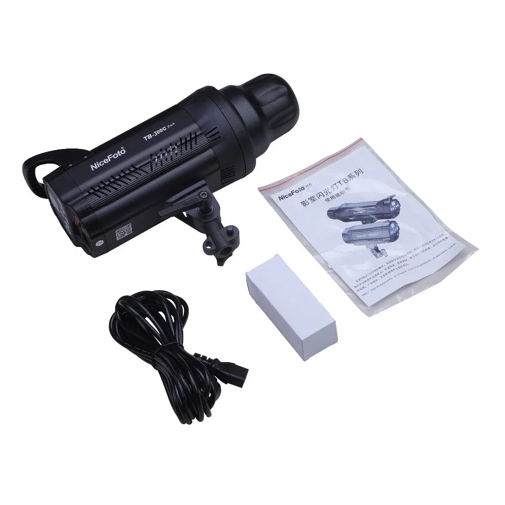Flash de Estudio NiceFoto TB-300C de 300W, Tiempo de Reciclaje Rápido, Panel de Control Táctil, Iluminación Interior, Equipo Fotográfico